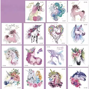 Tetování Dětské dočasné tetování - JEDNOROŽCI - 15 ks (Značka: SPADABRAVO)