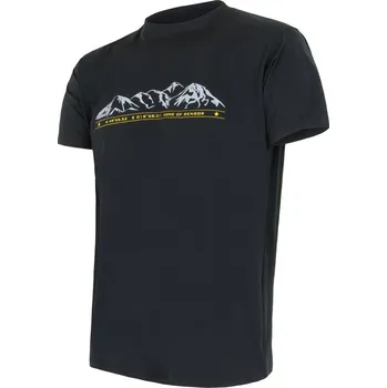 Oblečení a móda Pánské funkční tričko SENSOR Coolmax Tech Mountains Limited černé Barva: černá, Velikost: M
