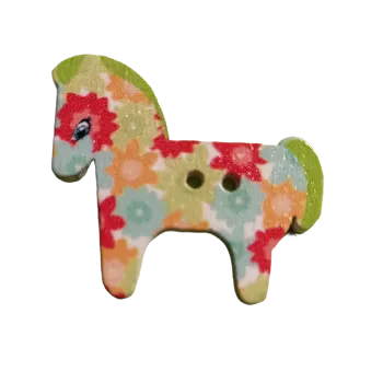 Knoflík Knoflík dřevěný kůň s ornamenty VIII