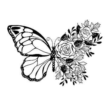 Nažehlovací obrázek - černý motýl I (8,0 x 5,6 cm)