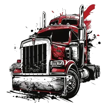 Textilní nažehlovací páska Nažehlovací obrázek - americký Truck červený (dva rozměry), Velikost: Velký