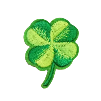 Nažehlovací nášivka - jetelový čtyřlístek (3,3 x 4,4 cm)