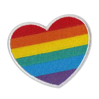 Nášivka Nažehlovací nášivka - duhové srdce (8,3 x 7,0 cm)