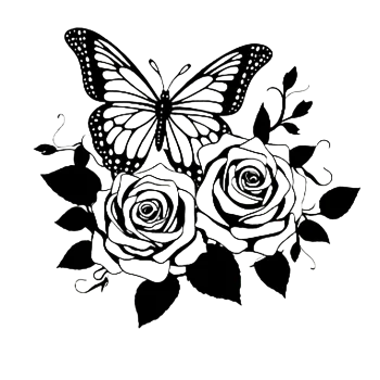 Nažehlovací obrázek - černý motýl VI (8,0 x 7,4 cm)