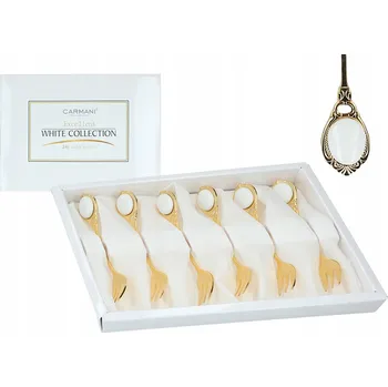 Příbor SADA 6 VIDLIČEK NA DORTY BÍLÉ OČKO DEZERTNÍ PŘÍBORY NA ZÁKUSKY