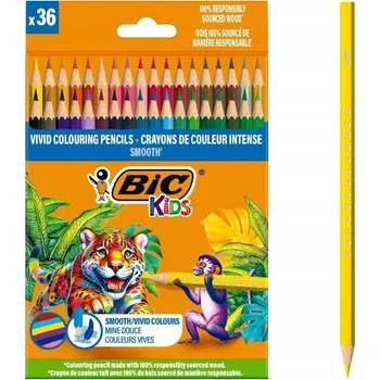 Kresba Dřevěné Pastelky BIC KIDS SMOOTH ECO Krabička 3 ks 6 Ks