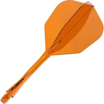 Winmau Fusion průhledné oranžové integrované No6 letky a dlouhé násadky