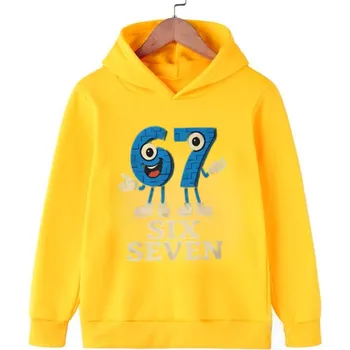 Chlapecký svetr Six Seven "Level 67 Chaos" dětská mikina s potiskem (mix barev) Barva: Žlutá, Velikost: 160