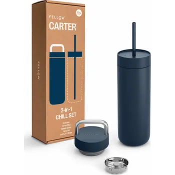 Termohrnek Fellow - Carter Chill Set 2v1 - Termohrnek + 2 uzávěry - Námořnická modř 591 ml