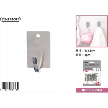 Věšák Obdélníkový ocelový háček na zavěšení ručníků a příslušenství