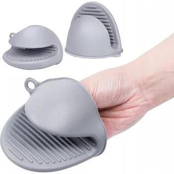 Chňapka Kuchyňské rukavice Brunbeste silikonové šedé antibakteriální 10x8 cm 2 ks