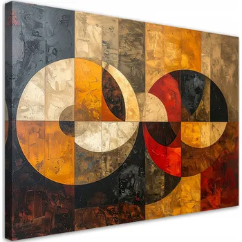 Obraz Obraz do obýváku ložnice, Geometrická abstrakce v zemitých tónech 60x40