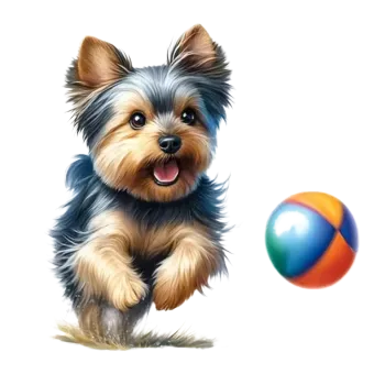 Samolepící dekorace Vinylová samolepka - Yorkshire Terrier II (8,0 x 8,0 cm)