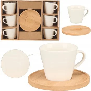 Krémový porcelánový Šálek s podšálkem, sada čajových šálků