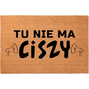 Rohožka KOKOSOVÁ ROHOŽKA PŘED DVEŘE S VTIPNÝM NÁPISEM - TADY NENÍ KLID
