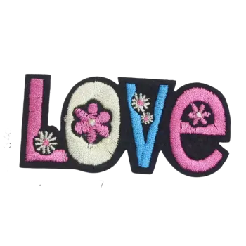 Nažehlovací nášivka - nápis LOVE (3,4 x 7,4 cm)