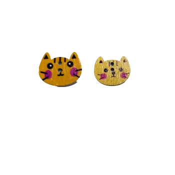 Knoflík Knoflík dřevěný kočičí hlava žlutá, Velikost: menší