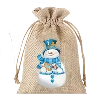 Dárková taška Stahovací sáček - se sněhulákem V (10,0 x 15,0 cm)