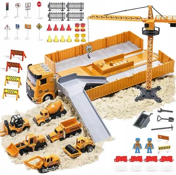 autíčko Žlutý nákladní automobil ACR se zvukem a světlem, sada 7v1