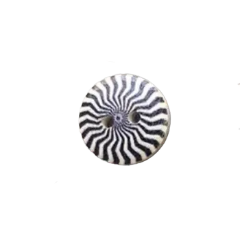 Knoflík Knoflík dřevěný - kontrast bílé a černé VIII