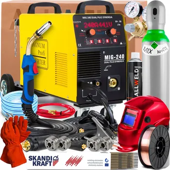 Svářečka Svářečka MAGNUM MIG 240 DUAL PULS 240A Synergie TIG LIFT MMA Pájecí svařování