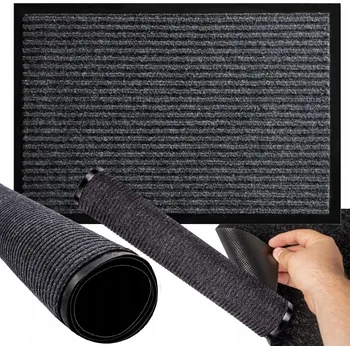 Rohožka ROHOŽKA VSTUPNÍ PROTISKLUZOVÁ 60x90 KE DVEŘÍM VENKOVNÍ ŠEDÁ