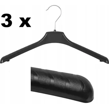 Věšák 3 x Černý univerzální věšák na oblečení 38 Cm