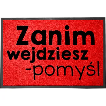 Rohožka ČERVENÁ VSTUPNÍ ROHOŽKA PŘED DVEŘE 40X60 VTIPNÁ S HUMOREM | NÁPAD
