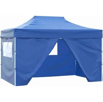 Zahradní stan vidaXL Profesionální skládací party stan 4 bočnice 3 x 4 m ocel [48897] Barva: Modrá