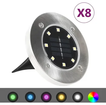 Venkovní osvětlení vidaXL Solární světlo k zapíchnutí do země 8 ks LED [44417] Barva: RGB