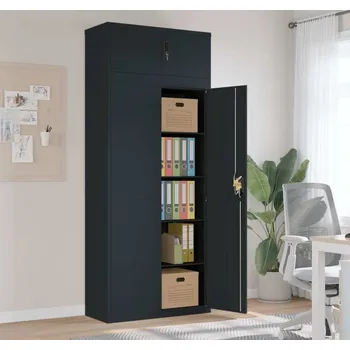 Zásuvkový kontejner vidaXL Kartotéka 90 x 40 x 220 cm ocel [3188320] Barva: antracitová