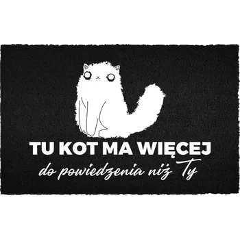 Rohožka KOKOSOVÁ VSTUPNÍ ROHOŽKA DOMÁCÍ 40X60 S VTIPNÝM TEXTEM NÁPIS KOČKA > TY