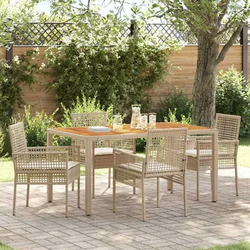 Zahradní jídelní souprava 5 pcs Béžová polyratan Béžová3334919