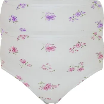 Dámské spodní prádlo Marie kytička bavlněné kalhotky do pasu - 2bal 5XL vícebarevná