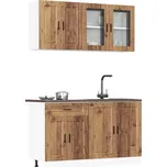 4dílná sada kuchyňských skříněk "Porto" staré dřevo, umělé dřevo Hnědá 3314879