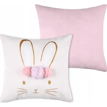 Polštář Dětský dekorační Polštář MATTY 40x40 králíček růžový pro dívky