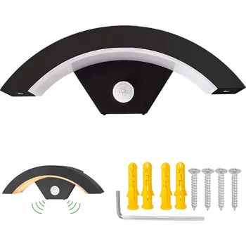 Nástěnné svítidlo Černé LED nástěnné svítidlo 18W s pohybovým senzorem IP65, moderní