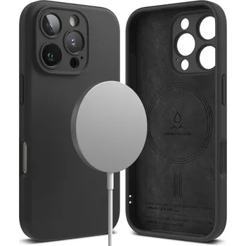 Telefonní příslušenství Ringke - Silikonový magnetický MagSafe - iPhone 16 Pro - černý