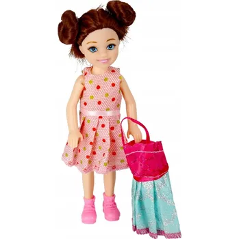 Panenka BAREVNÁ PANENKA V OBLEČENÍ 15 cm s příslušenstvím MEGA CREATIVE malá PANENKA