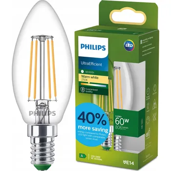 Žárovka LED žárovka E14 Svíčka B35 3,8W = 60W 806lm 212lm/W 2700K TŘÍDA A Philips