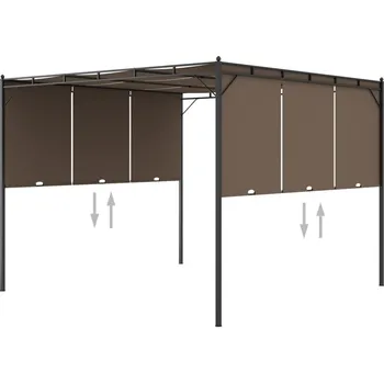 Zahradní altán vidaXL Zahradní altán s bočním závěsem 3 x 3 x 2,25 m taupe