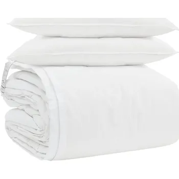 Sada přikrývek s polštářem 3 pcs Bílá Peří Bílá 3377208