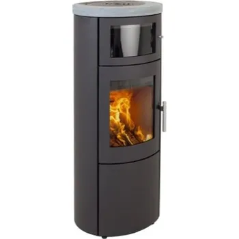 Krbová kamna HETA Scan-line 820B černý lak a horní deska pískovec tobacco