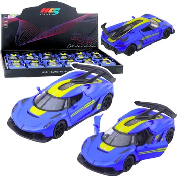 Hračka LEAN Toys Sportovní auto – kovové, závodní, otevírací dveře, modré, 1:32