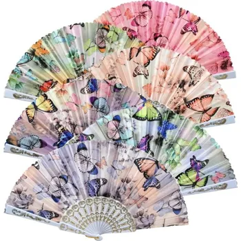 Karnevalový doplněk Vějíř Motýli bílý, mix