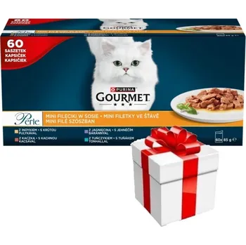 Purina Gourmet Perle Mini Filets in sauce Krmivo pro kočky 60x85g + překvapení pro kočku ZDARMA