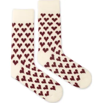 Dámské ponožky Vlněné ponožky Vlnáč Srdce bílé S (35-38)