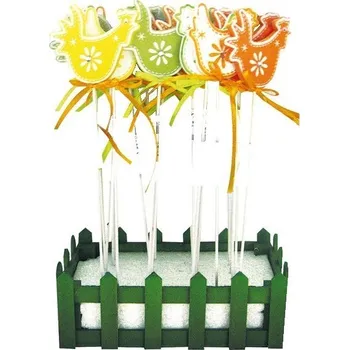 Velikonoční dekorace Zápich - slepička s kamínkem - 8257