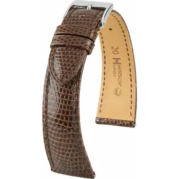 Řemínek na hodinky Kožený řemínek Hirsch London L 04266010-2, hnědý, ještěrčí kůže, délka L, Quick Release - 21 mm
