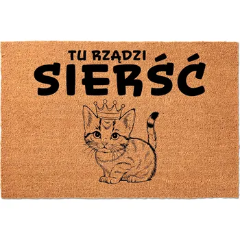 Rohožka KOKOSOVÁ ROHOŽKA PŘED DVEŘE S VTIPNÝM NÁPISEM - TADY VLÁDNE SRST